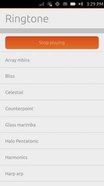 Ubuntu Touch - 08.05.1 - Settings - Sound - Ringtone Ubuntu Touch - 08.05.1 - Settings - Sound - Ringtone