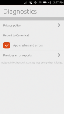 Ubuntu Touch - 08.10.2 - Settings - Security & Privacy - Diagnostics Ubuntu Touch - 08.10.2 - Settings - Security & Privacy - Diagnostics