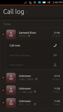 Ubuntu Touch - 09.2 - Apps - Dialer - Call Log Ubuntu Touch - 09.2 - Apps - Dialer - Call Log