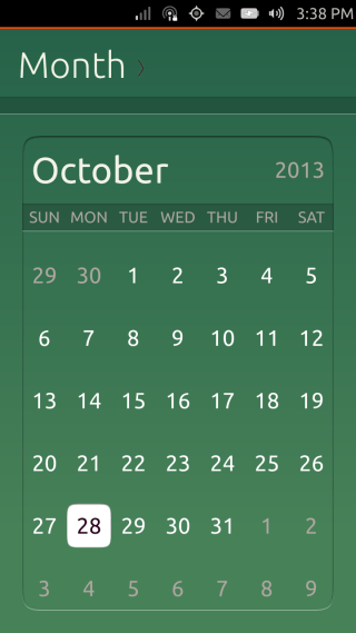 Ubuntu Touch - 19.1 - Apps - Calendar - Month Ubuntu Touch - 19.1 - Apps - Calendar - Month
