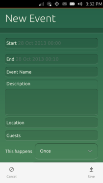 Ubuntu Touch - 19.3 - Apps - Calendar - New Event Ubuntu Touch - 19.3 - Apps - Calendar - New Event