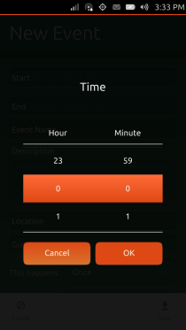 Ubuntu Touch - 19.4 - Apps - Calendar - New Event Time Ubuntu Touch - 19.4 - Apps - Calendar - New Event Time