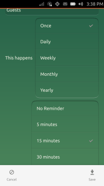 Ubuntu Touch - 19.5 - Apps - Calendar - New Event Details Ubuntu Touch - 19.5 - Apps - Calendar - New Event Details