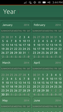 Ubuntu Touch - 19.8 - Apps - Calendar - Year Ubuntu Touch - 19.8 - Apps - Calendar - Year