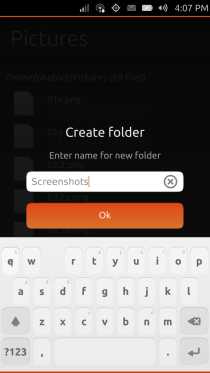 Ubuntu Touch - 21.5 - Apps - File Manager - New Folder Ubuntu Touch - 21.5 - Apps - File Manager - New Folder