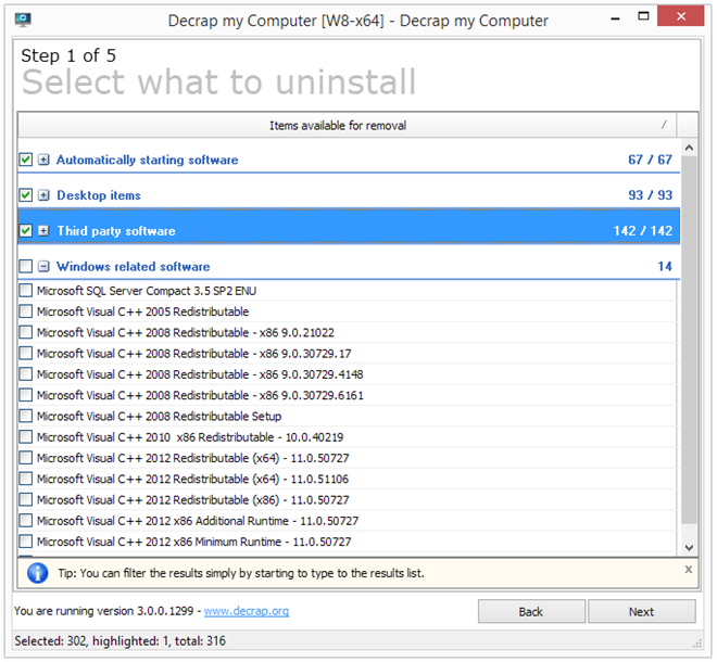 Decrap_Files To uninstall