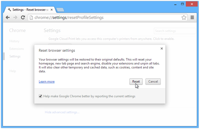 Reset Chrome Reset Chrome
