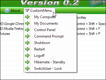 Custom Menu Custom Menu