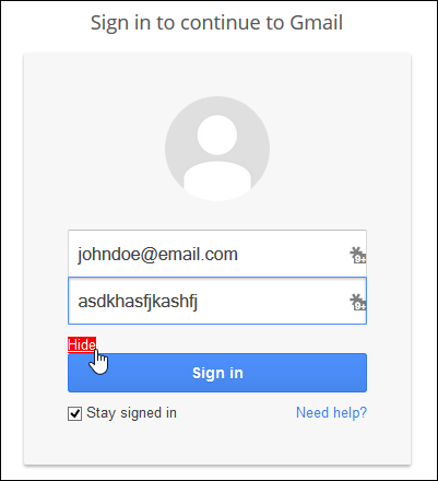 Show Password Show Password