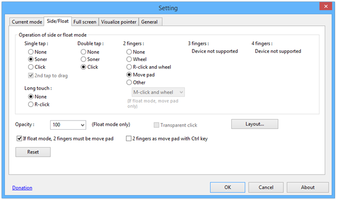 TouchMousePointer Setting TouchMousePointer Setting
