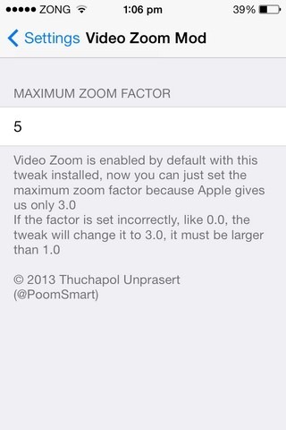 Video Zoom Mod iOS Settings Video Zoom Mod iOS Settings