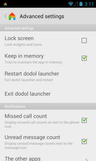 dodol Launcher_Advanced Settings