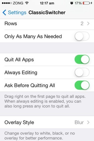 ClassicSwitcher iOS Settings ClassicSwitcher iOS Settings
