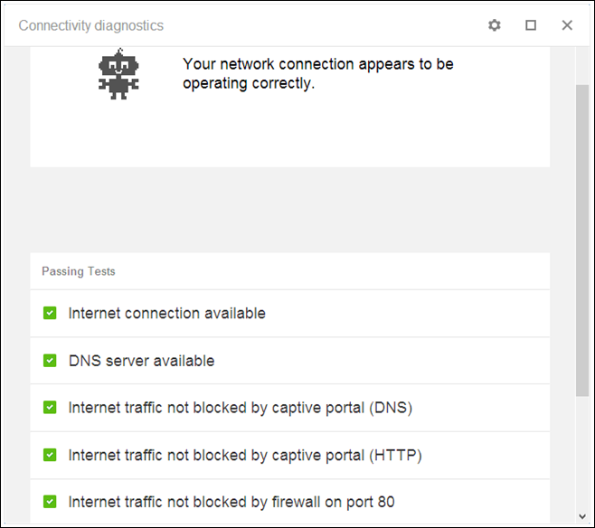 Connectivity Diagnostics_Pass Connectivity Diagnostics_Pass