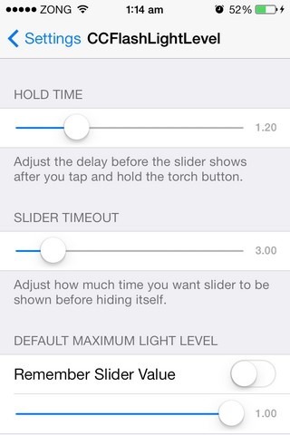 Adjust iPhone LED Flash Light Intensity From iOS 7 Control Center