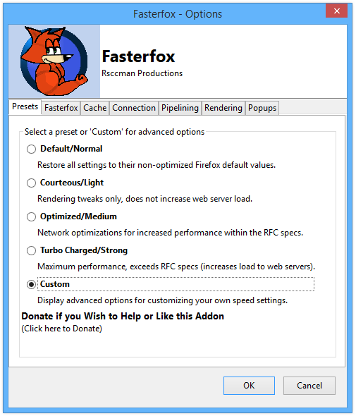 Fasterfox - Options