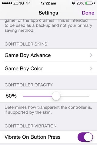 GBA4iOS 2.0 Settings GBA4iOS 2.0 Settings