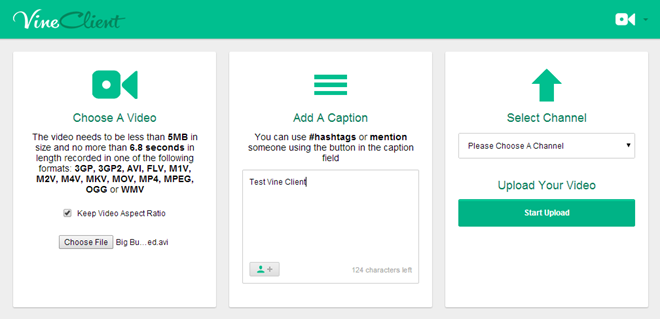 VineClient - Upload A Video VineClient - Upload A Video