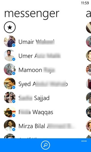 FB Messenger WP8 Contacts