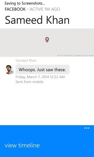 FB Messenger WP8 Message