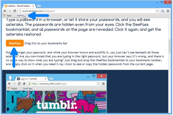 IseePass Bookmarklet IseePass Bookmarklet