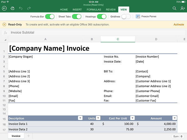 Microsoft Excel for iPad (2) Microsoft Excel for iPad (2)