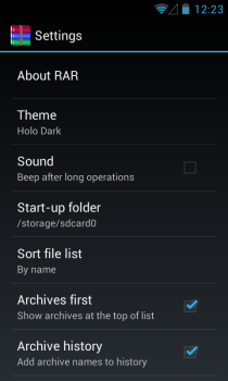 RAR for Android_Settings RAR for Android_Settings