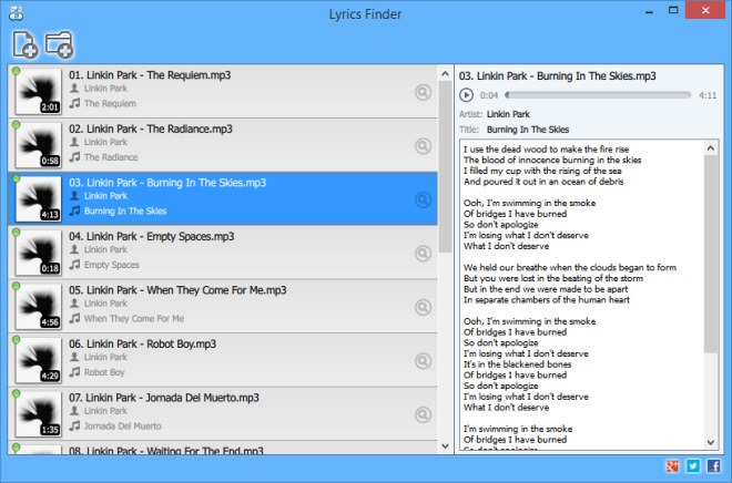 lyrics finder