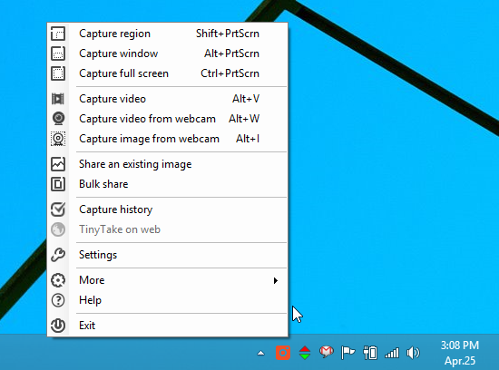 TinyTake_System tray TinyTake_System tray