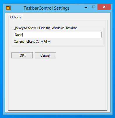 Taskbar Control Settings Taskbar Control Settings
