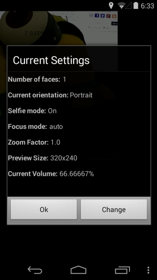Smart Selfie settings