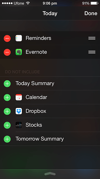 iOS 8 Widget - Configuration