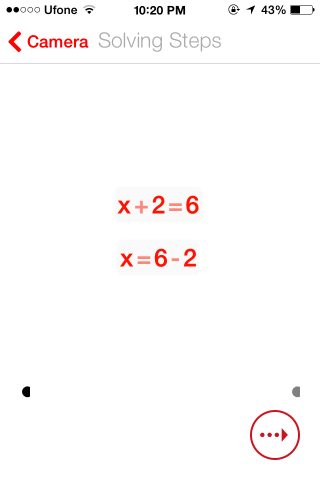 PhotoMath Solve steps