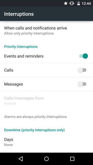 interruptions customize