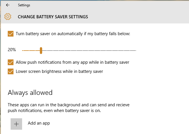 Push allow. Can't turn on Battery icon win 10.