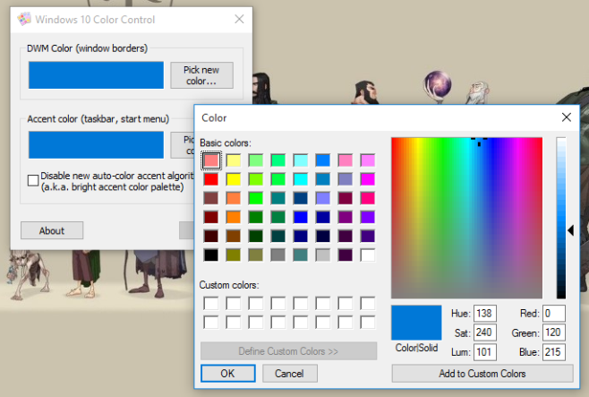 windows 10 selected text color