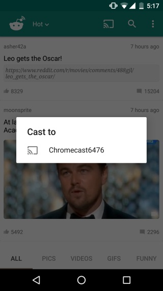 Cast for Reddit-device