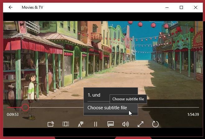 Switch Audio Tracks Load External Subtitles In Movies Tv App On Windows 10