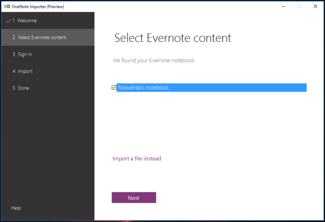 Evernote to OneNote