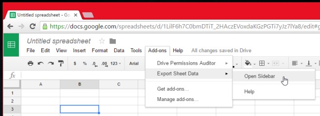 export sheet data-addon