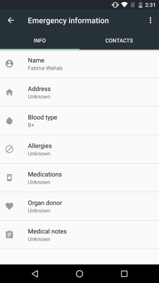 android emergency information 1