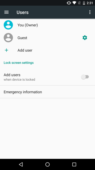 android emergency information