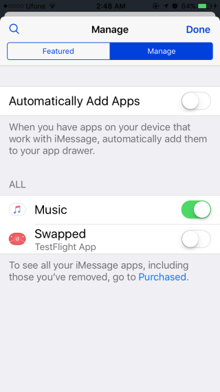 messages apps manage