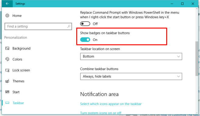 How To Show Or Hide App Badges On The Taskbar In Windows 10
