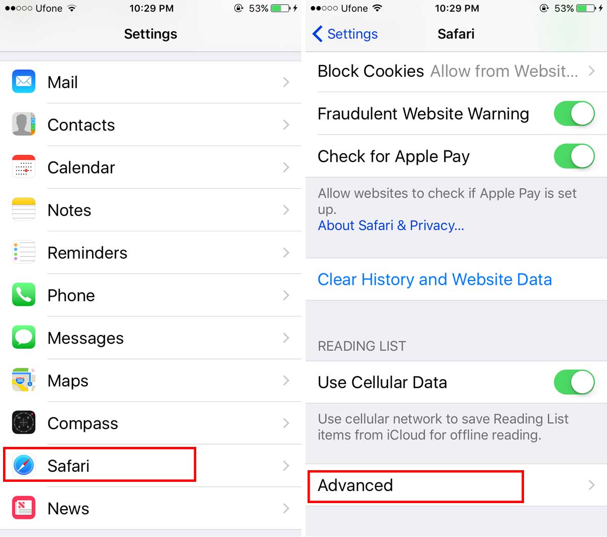 how to delete website data on safari