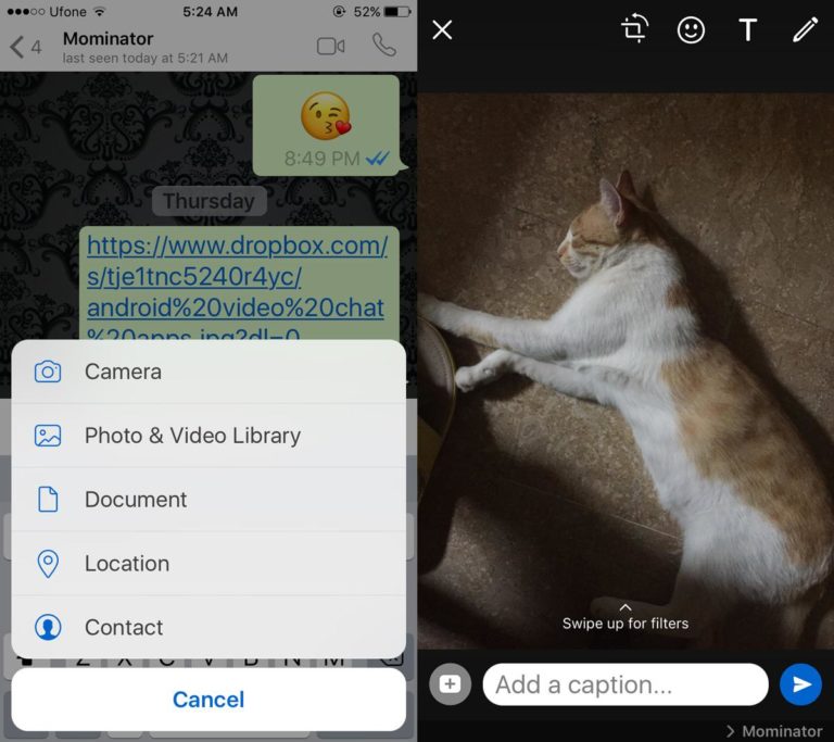 How to add filters to photos and videos in whatsapp