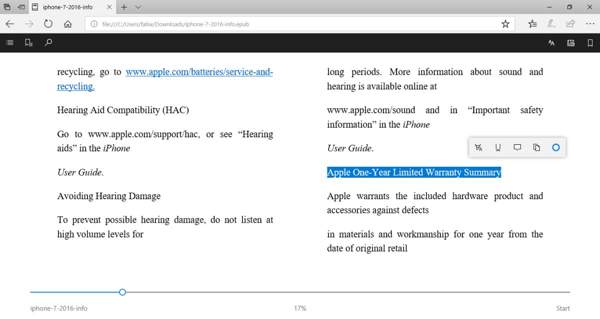 inkompetence en milliard dæk How To Highlight Text And Add Notes To ePub Files In Microsoft Edge