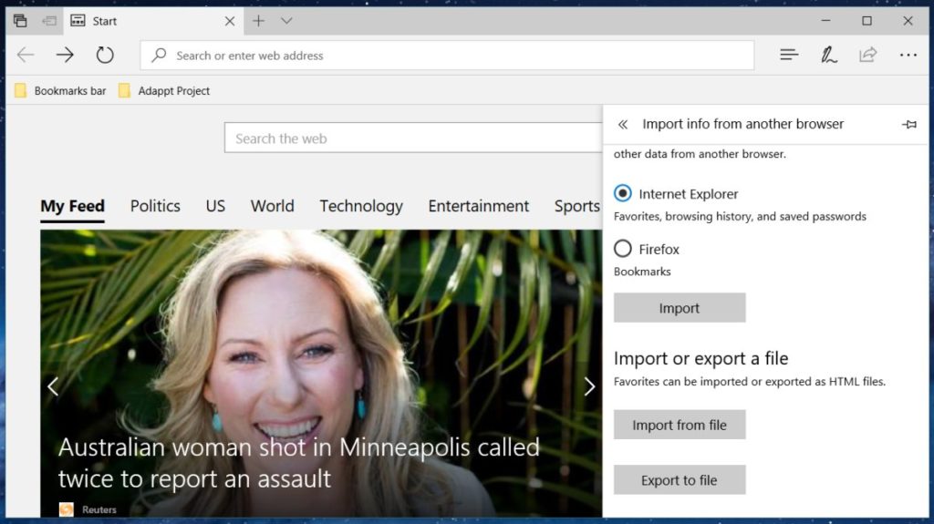How To Export Bookmarks From Microsoft Edge In Windows 10