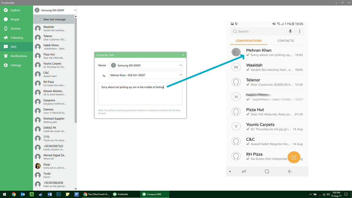 how to send text messages from your pc