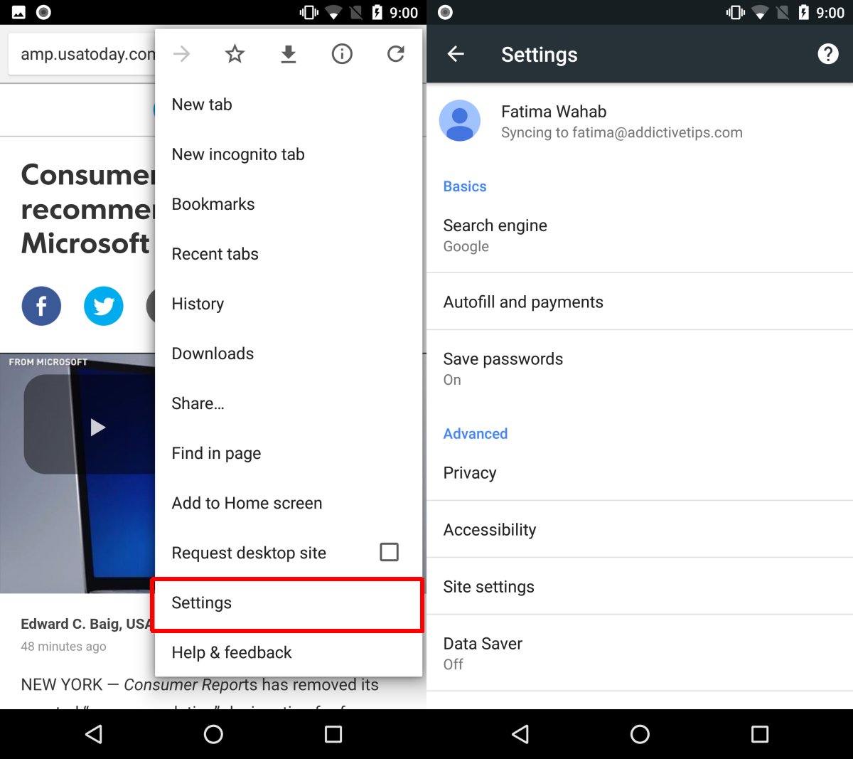 android chrome always open new tab